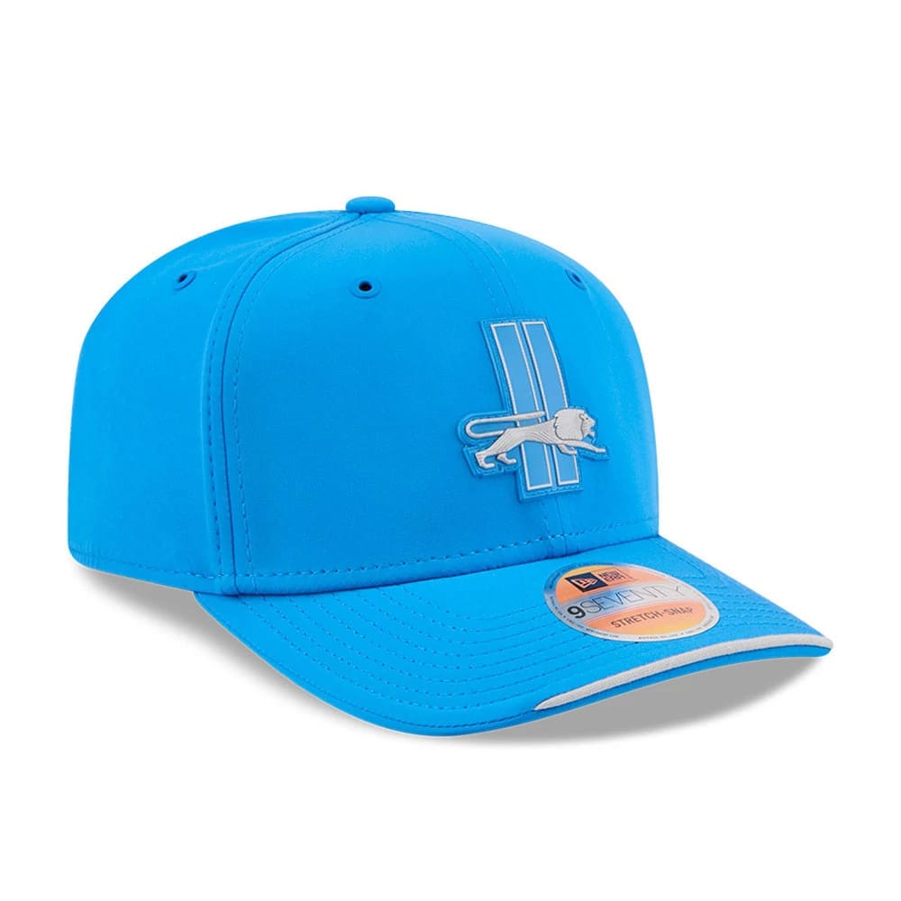 Pictured is this NFL Sideline 2026 Detroit Lions 9SEVENTY Stretch Snap cap in blue. 3