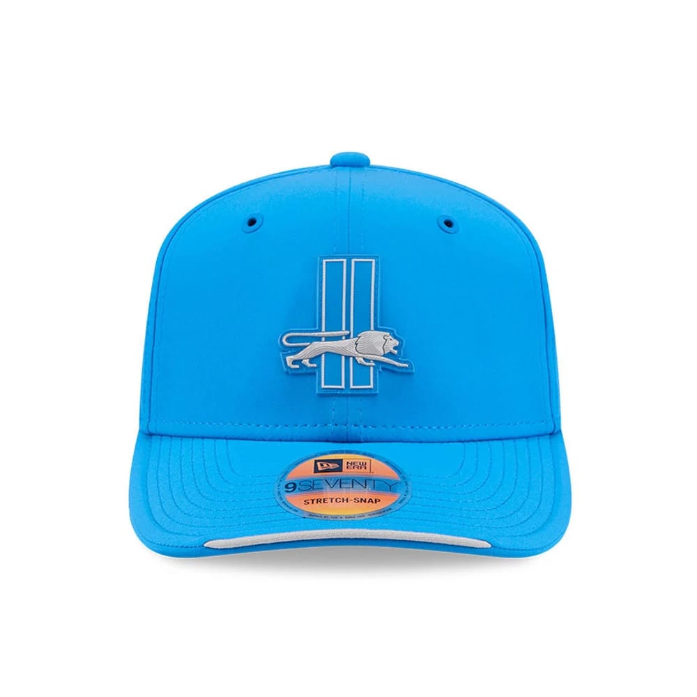 Pictured is this NFL Sideline 2026 Detroit Lions 9SEVENTY Stretch Snap cap in blue. 2