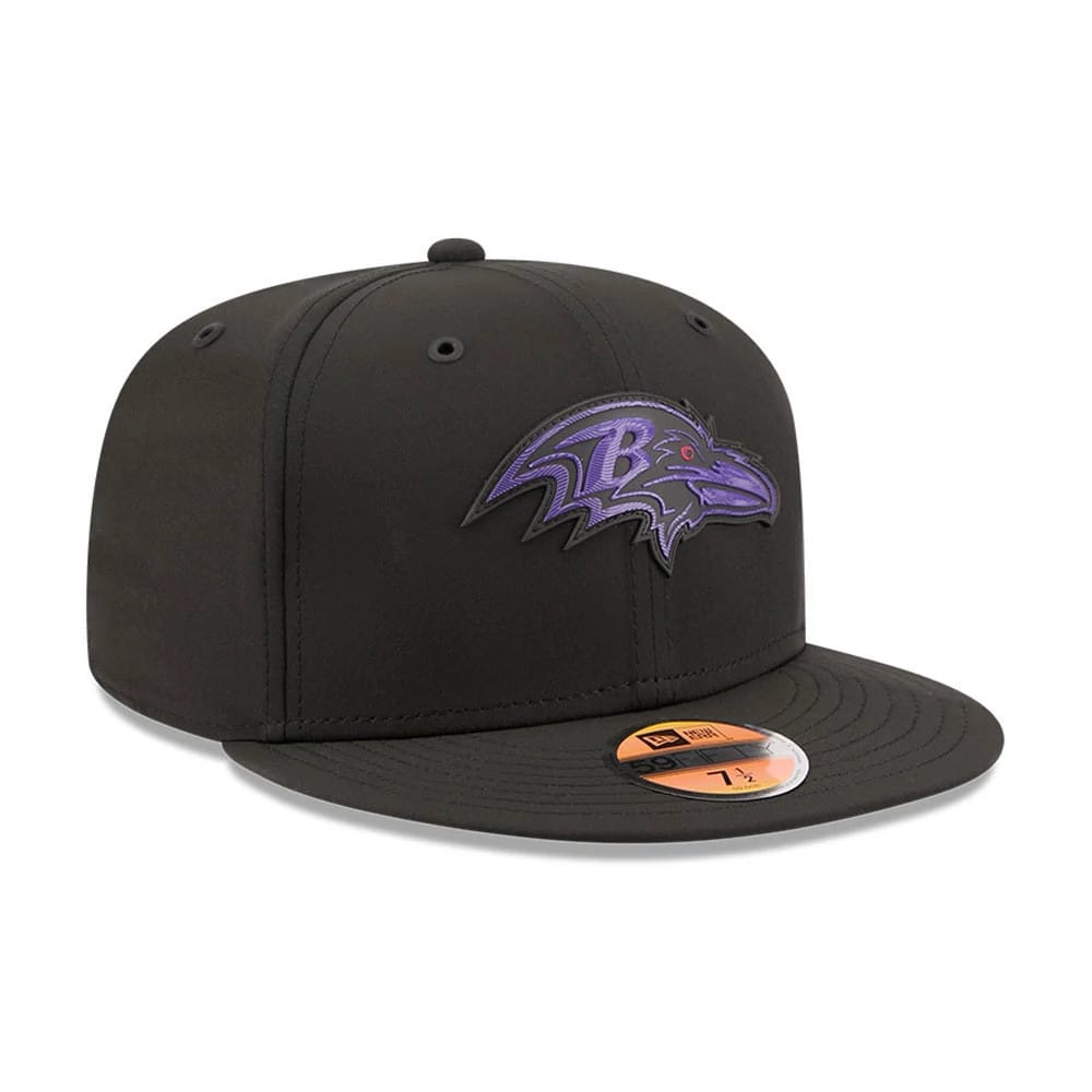 Pictured is this NFL Sideline 2026 Baltimore Ravens 59FIFTY Fitted cap in black. 3