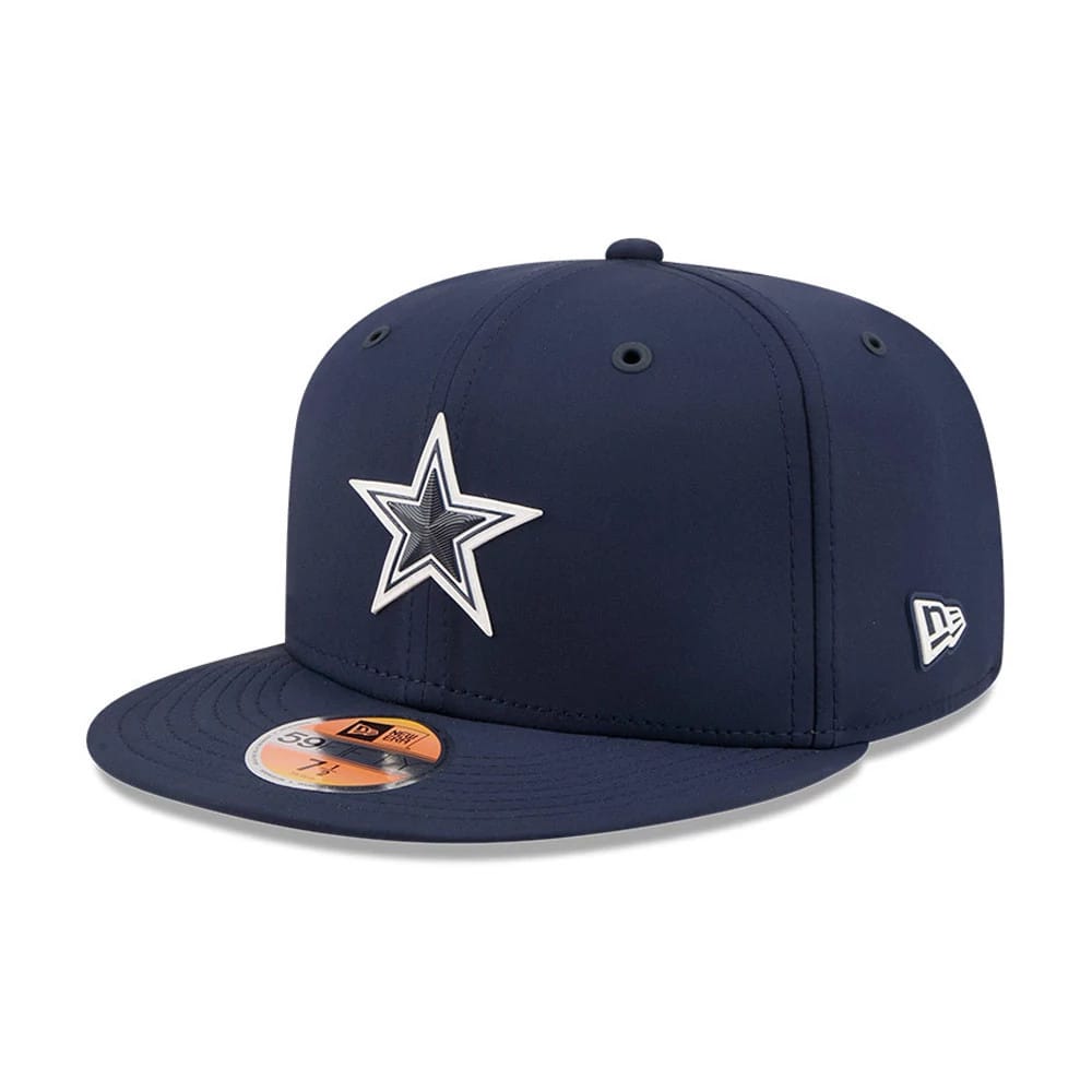 Pictured is this NFL Sideline 2026 Dallas Cowboys 59FIFTY Fitted cap in dark blue. 1