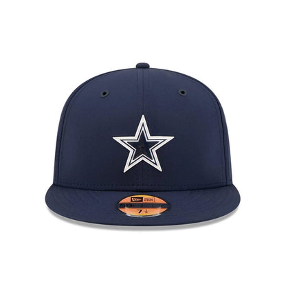Pictured is this NFL Sideline 2026 Dallas Cowboys 59FIFTY Fitted cap in dark blue. 2