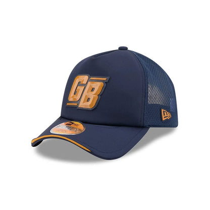Pictured is this NFL Sideline 2026 Green Bay Packers 9FORTY Apex cap in dark blue. 1