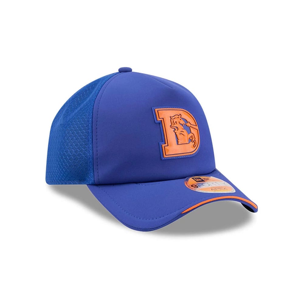 Pictured is this NFL Sideline 2026 Denver Broncos 9FORTY Apex cap in blue. 3