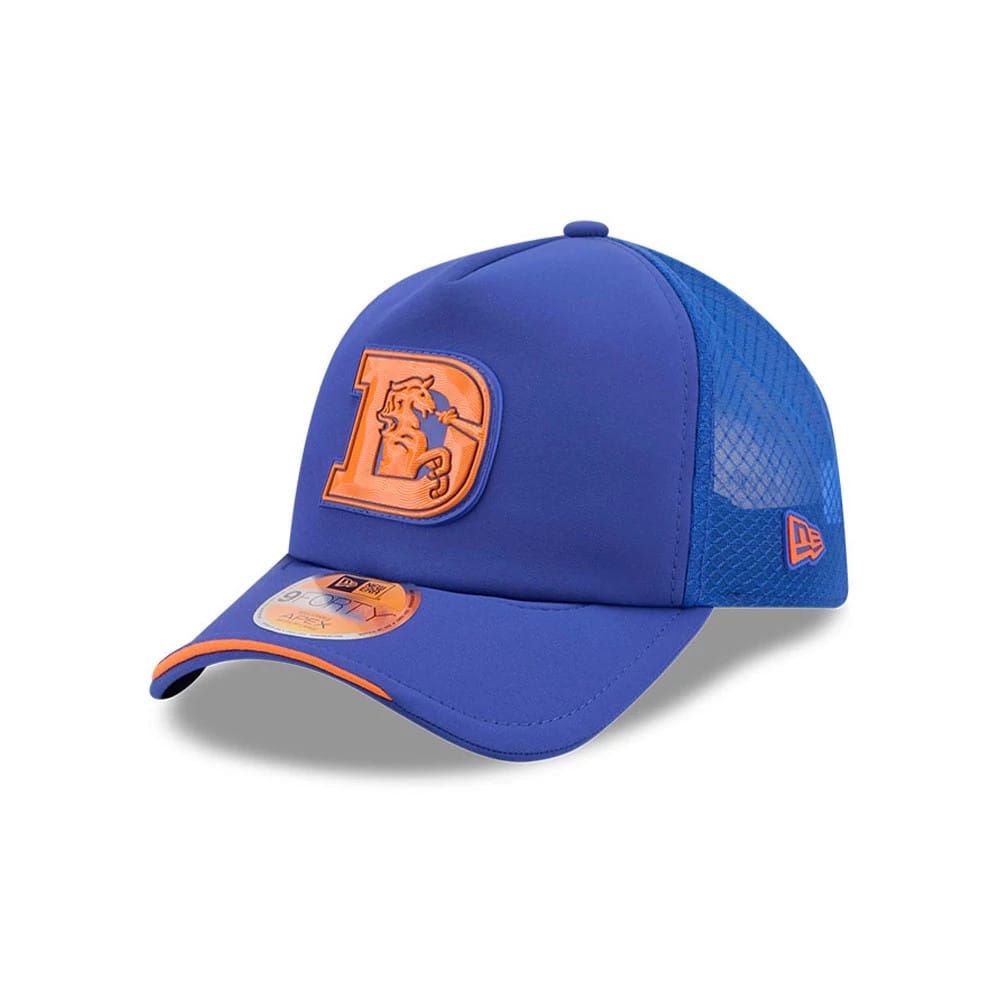 Pictured is this NFL Sideline 2026 Denver Broncos 9FORTY Apex cap in blue. 1