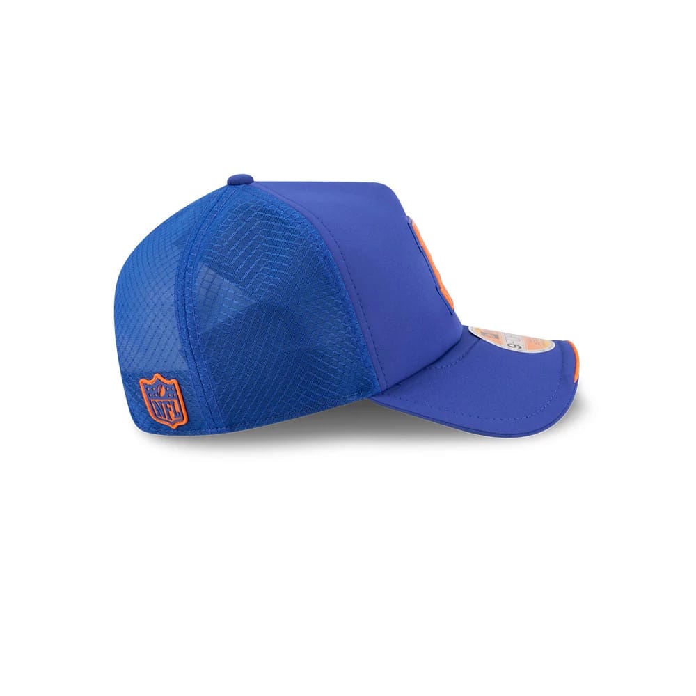 Pictured is this NFL Sideline 2026 Denver Broncos 9FORTY Apex cap in blue. 5