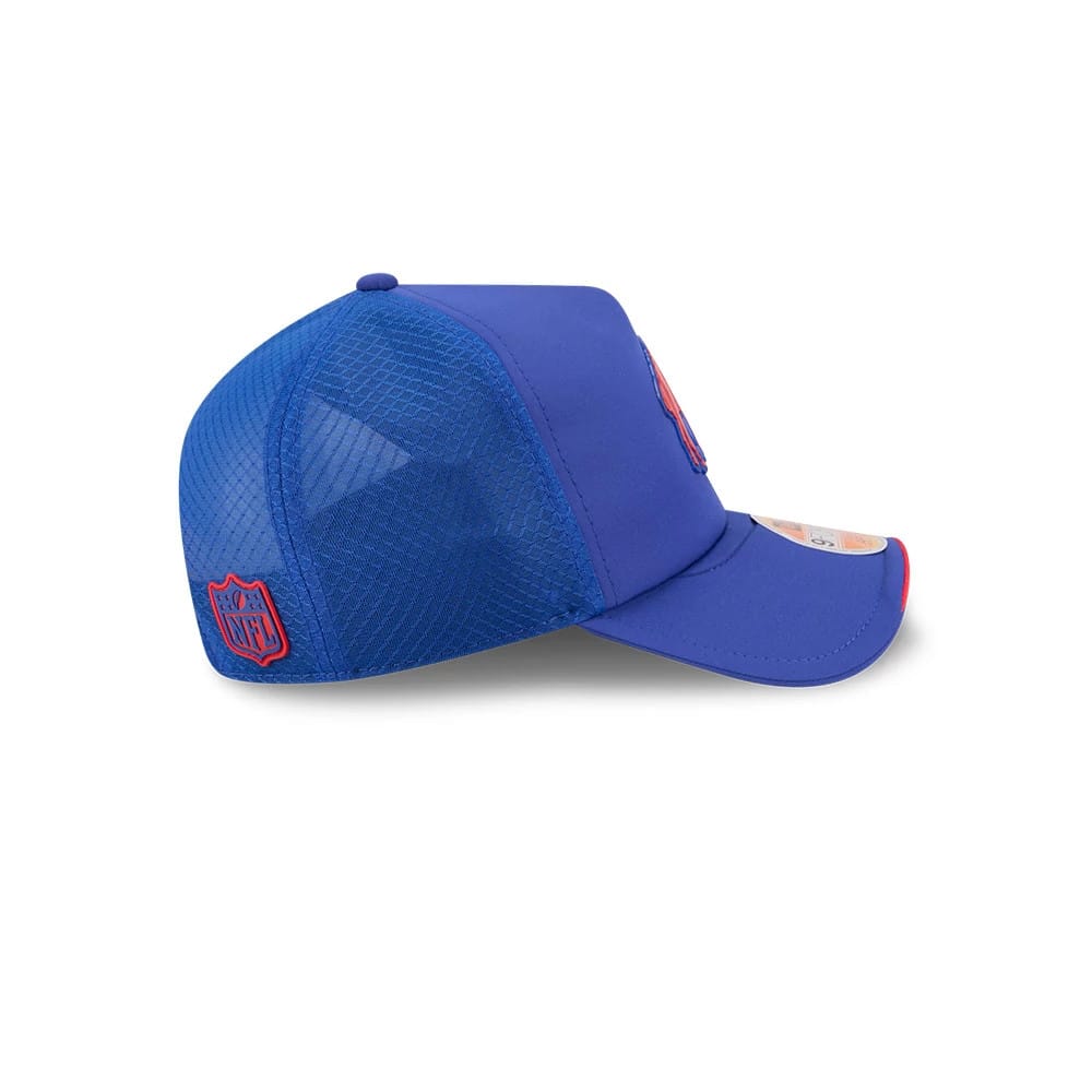 Pictured is this NFL Sideline 2026 Buffalo Bills 9FORTY Apex cap in blue. 6