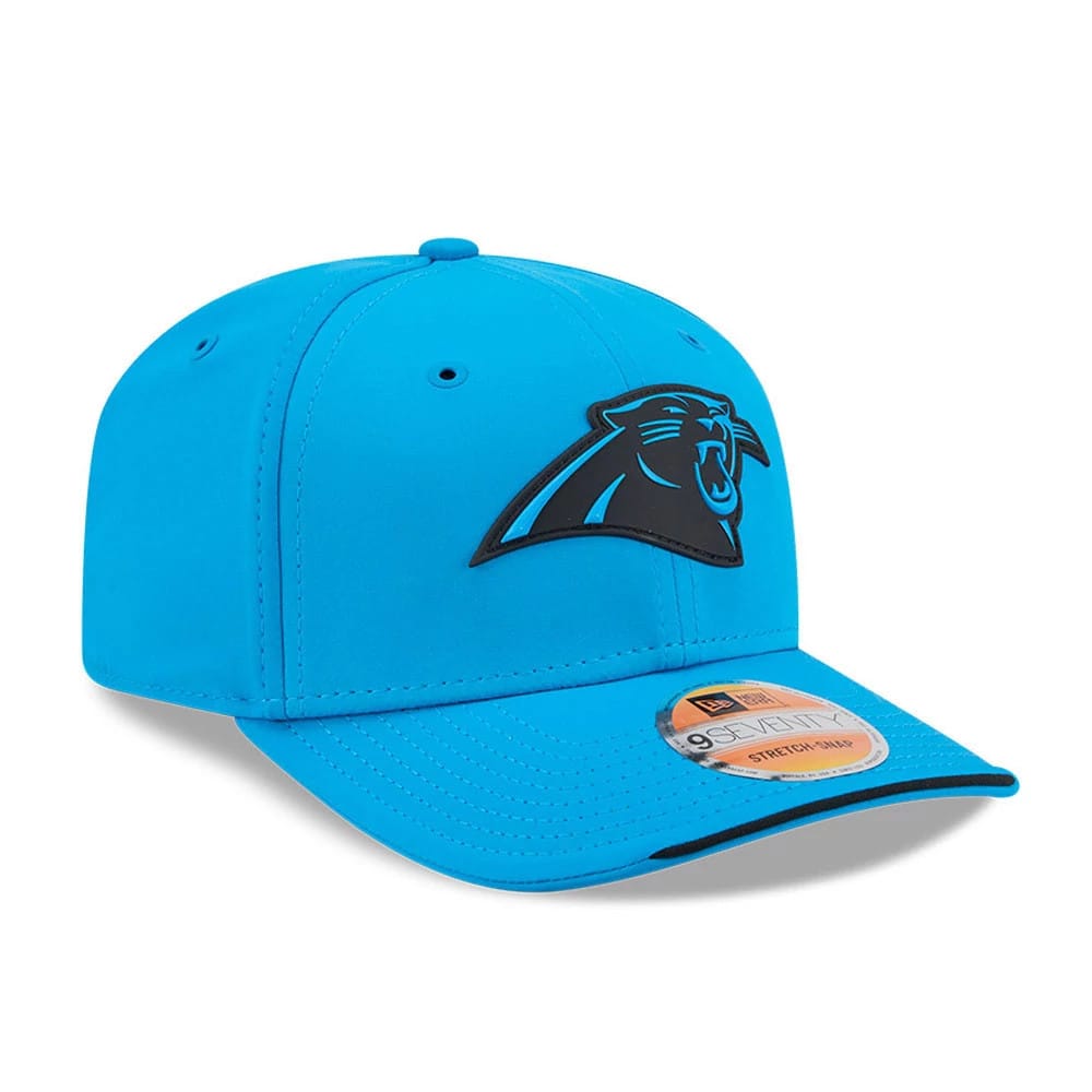 Pictured is this NFL Sideline 2026 Carolina Panthers 9SEVENTY Stretch Snap cap in blue. 3