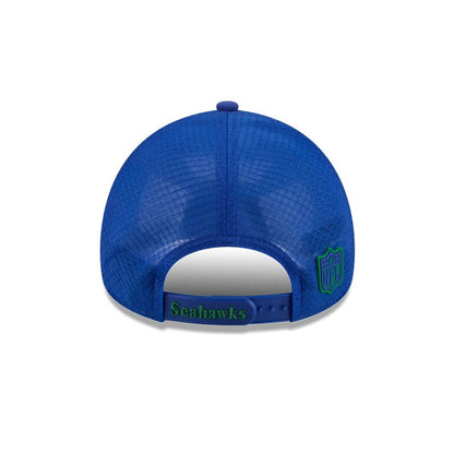 Pictured is this NFL Sideline 2026 Seattle Seahawks 9FORTY Apex cap in blue. 6