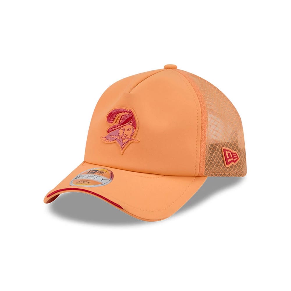 Pictured is this NFL Sideline 2026 Tampa Bay Buccaneers 9FORTY Apex cap in orange. 1