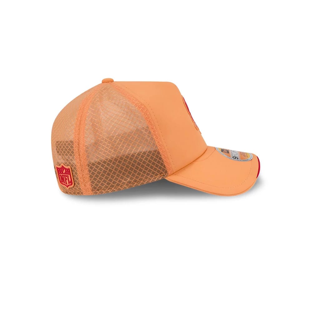 Pictured is this NFL Sideline 2026 Tampa Bay Buccaneers 9FORTY Apex cap in orange. 5
