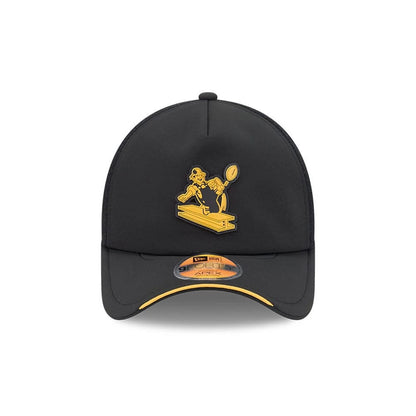 Pictured is this NFL Sideline 2026 Pittsburgh Steelers 9FORTY Apex cap in black. 2