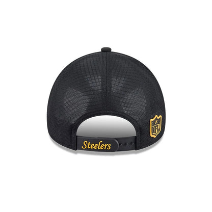 Pictured is this NFL Sideline 2026 Pittsburgh Steelers 9FORTY Apex cap in black. 6