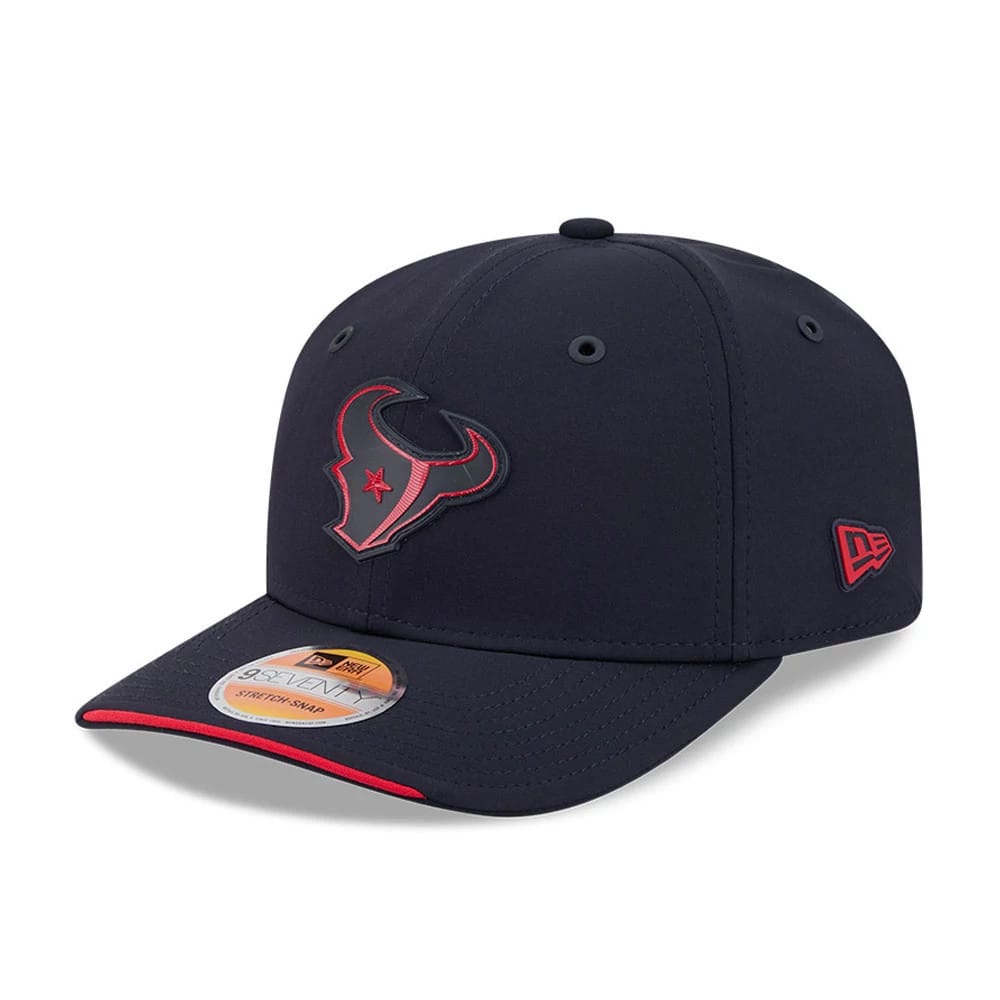 Pictured is this NFL Sideline 2026 Houston Texans 9SEVENTY Stretch Snap cap in navy. 1