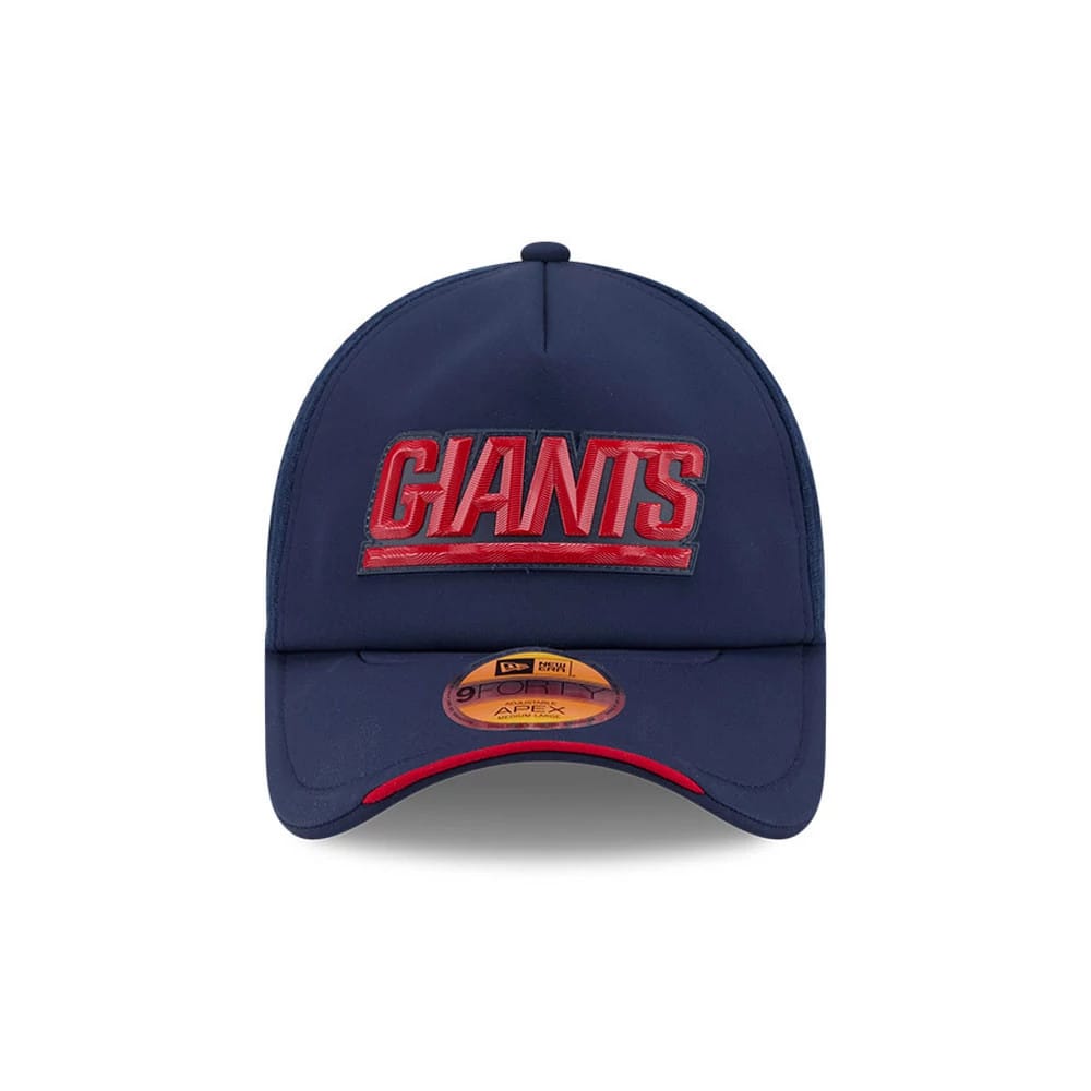 Pictured is this NFL Sideline 2026 New York Giants 9FORTY Apex cap in dark blue. 3