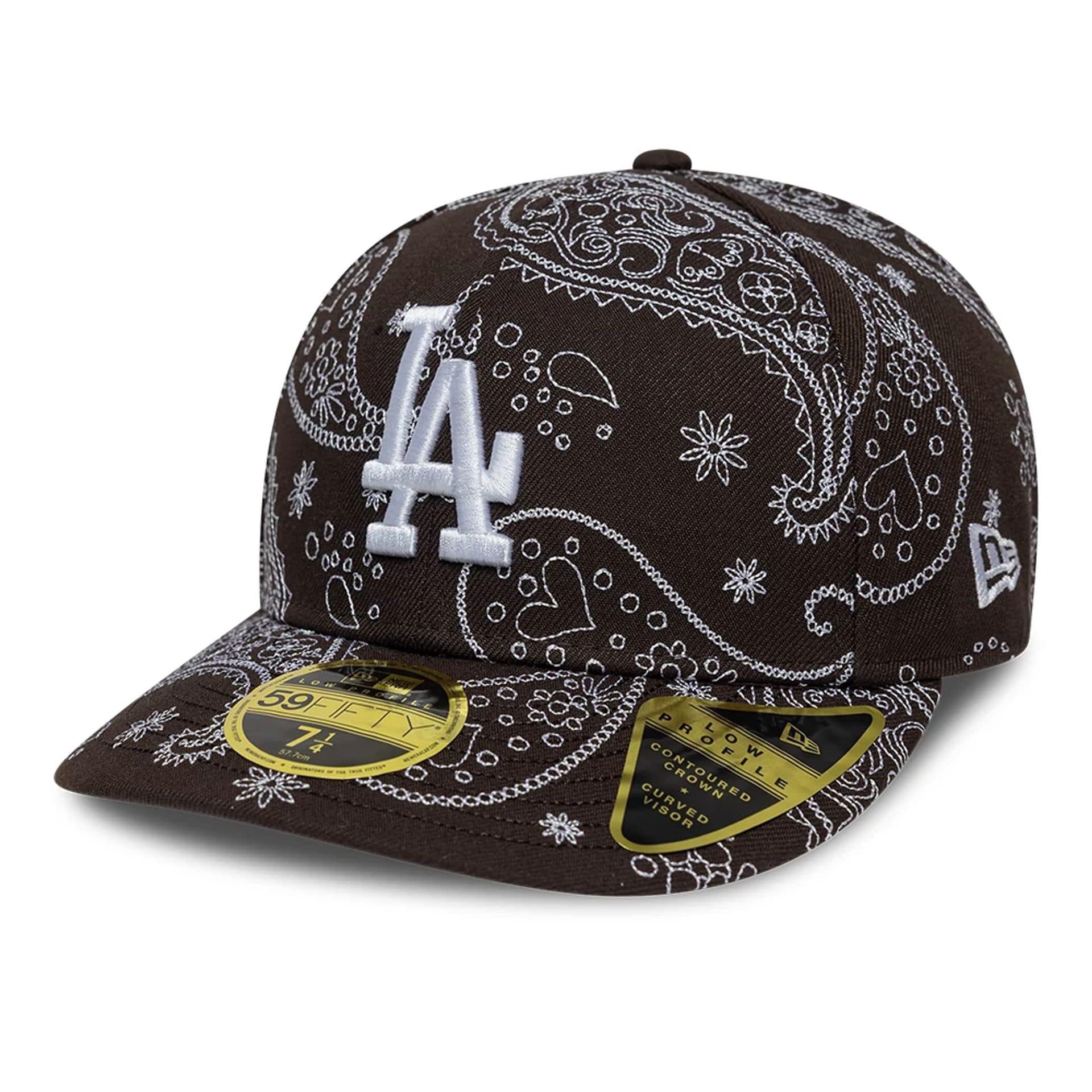 MLB All Over Paisley Dodgers Brown Low Profile 59FIFTY Fitted Cap