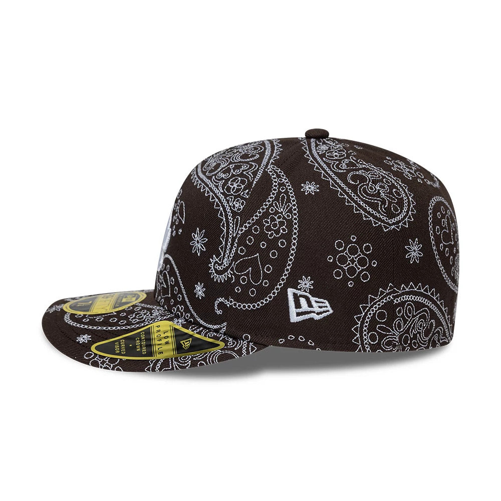 MLB All Over Paisley Dodgers Brown Low Profile 59FIFTY Fitted Cap