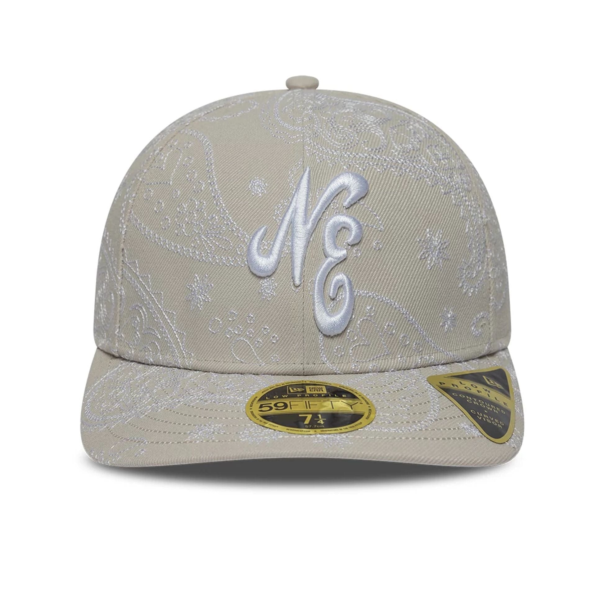 Pictured is this New Era All Over Paisley Low Profile 59FIFTY Fitted cap in Cream. 2