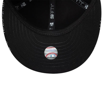 Pictured is this MLB All Over Paisley Chicago White Sox Low Profile 59FIFTY Fitted cap in black. 7