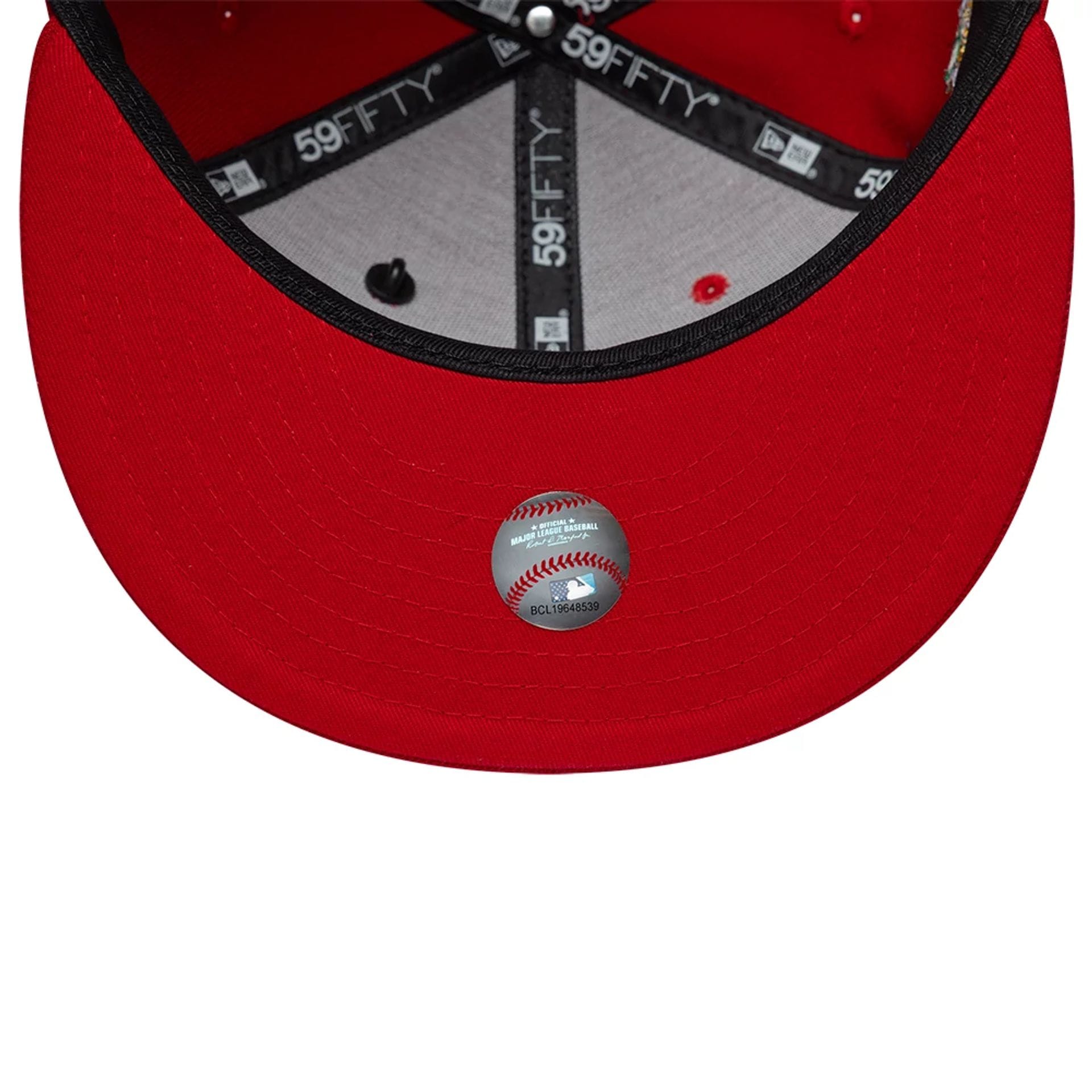 Pictured is this MLB Food New York Yankees 59FIFTY Fitted cap in red. 7