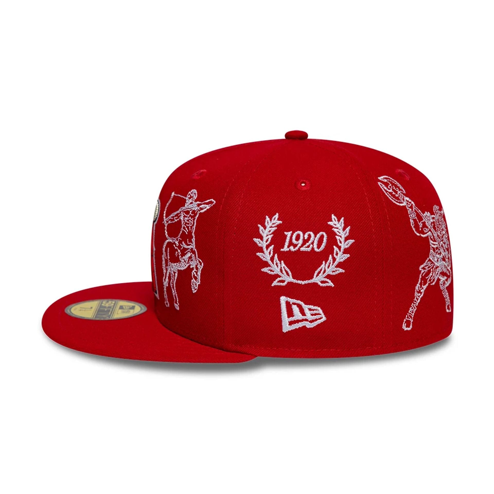 Pictured is this MLB Mythical LA Angels 59FIFTY Fitted cap in red. 5