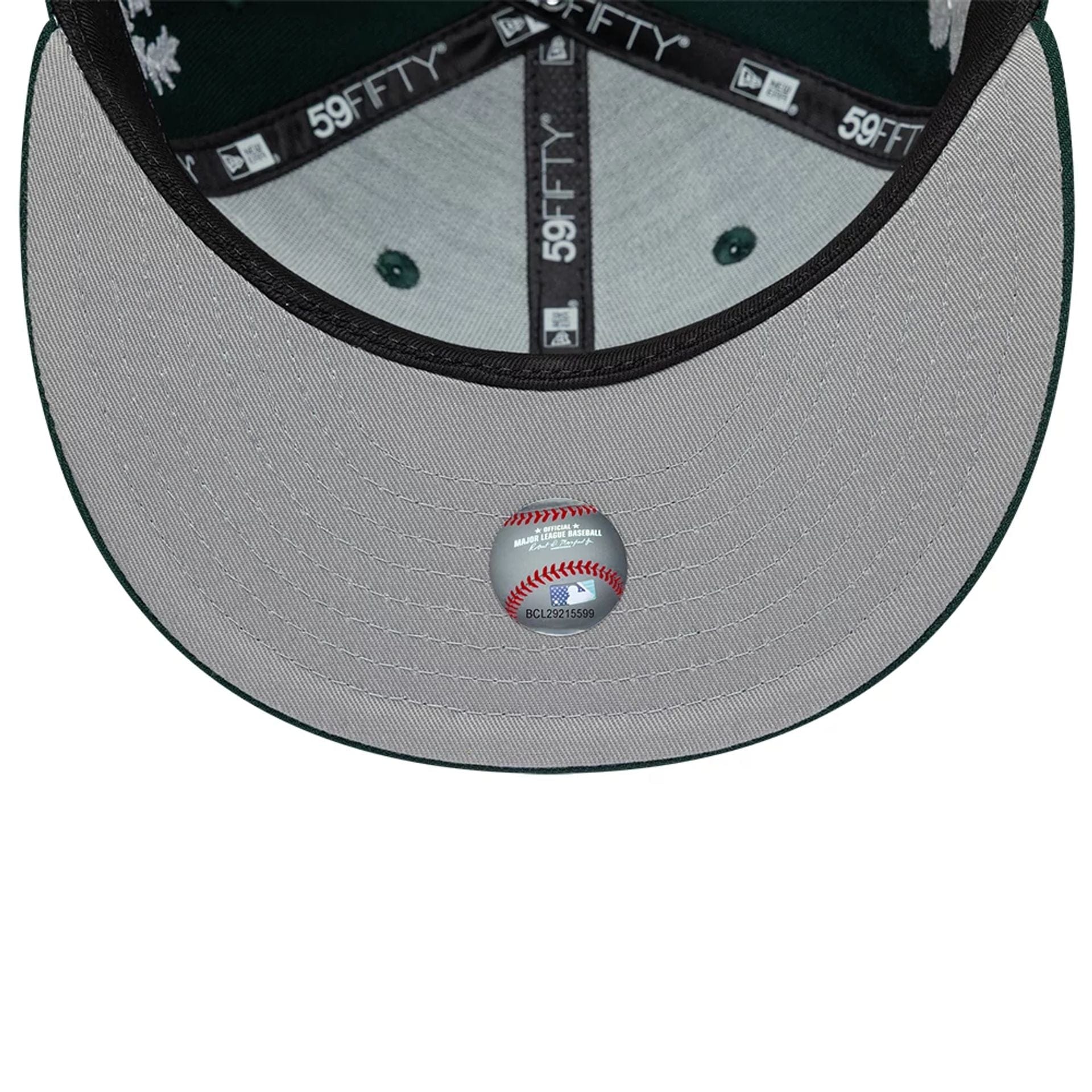 Pictured is this MLB Mythical Athletics 59FIFTY Fitted cap in dark green. 2