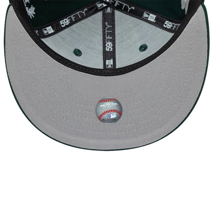 Pictured is this MLB Mythical Athletics 59FIFTY Fitted cap in dark green. 2