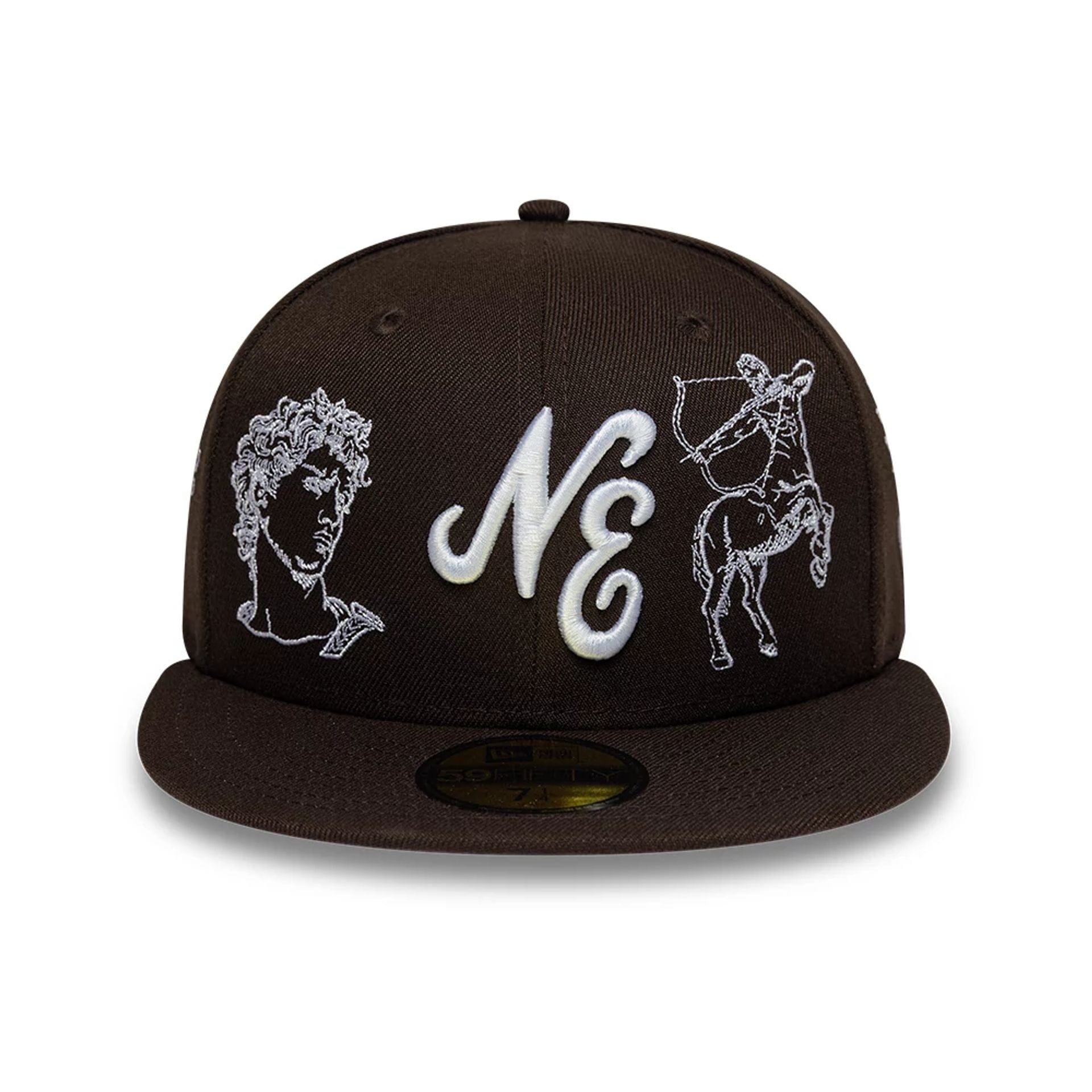 Pictured is this New Era Mythical 59FIFTY Fitted cap in dark brown. 3