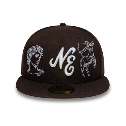 Pictured is this New Era Mythical 59FIFTY Fitted cap in dark brown. 3