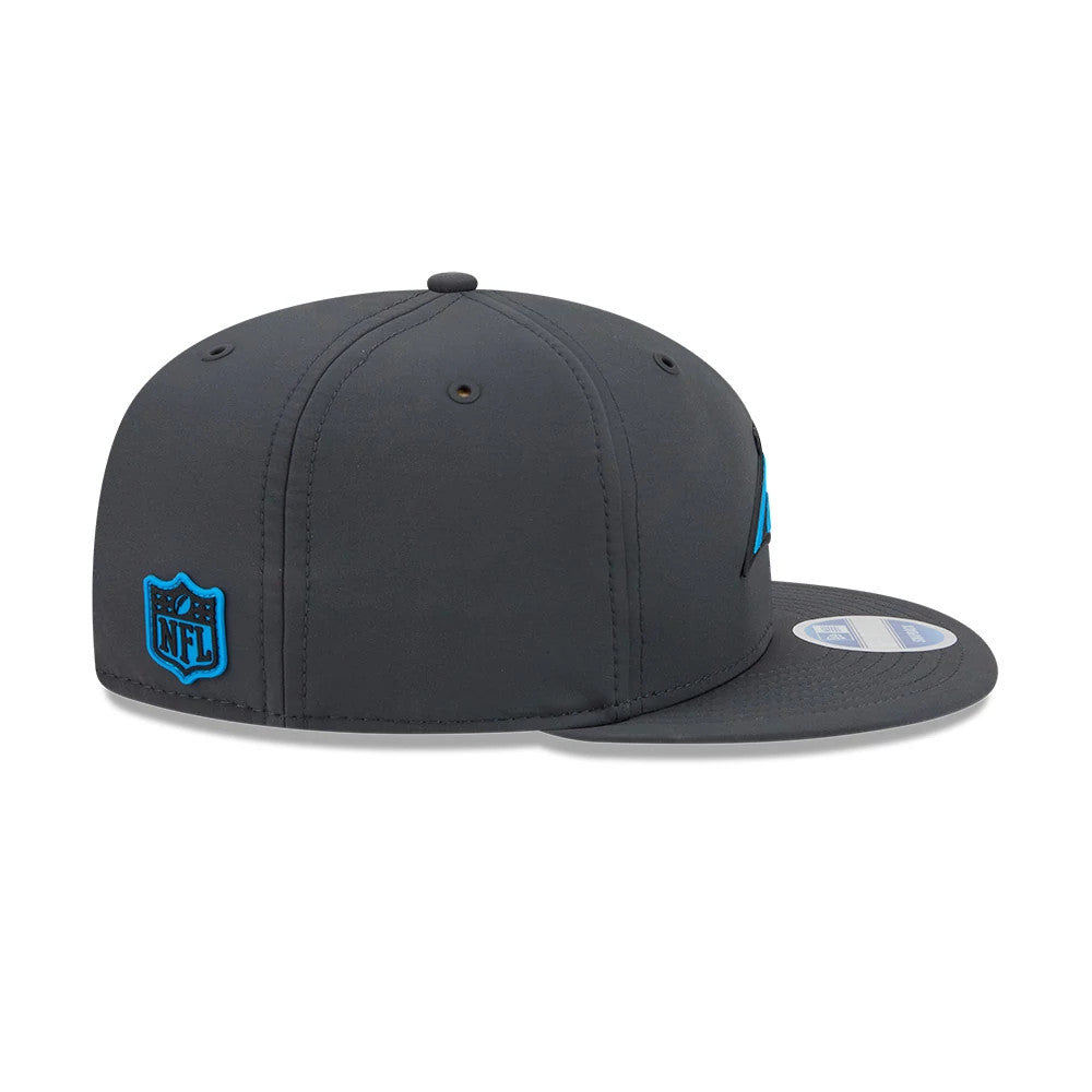 Pictured is this NFL Sideline 2026 Carolina Panthers 9FIFTY Snapback cap in charcoal. 6