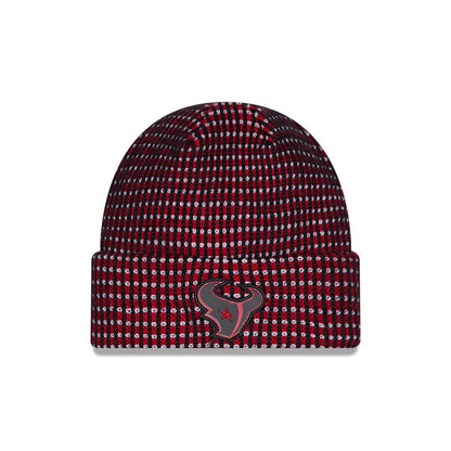 Pictured is this NFL Sideline 2026 Houston Texans Cuff Knit Beanie Hat in navy. 1