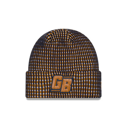 Pictured is this NFL Sideline 2026 Green Bay Packers Cuff Knit Beanie Hat in dark blue. 1