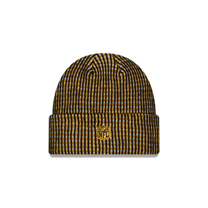 Pictured is this NFL Sideline 2026 Pittsburgh Steelers Cuff Knit Beanie Hat in Yellow. 3