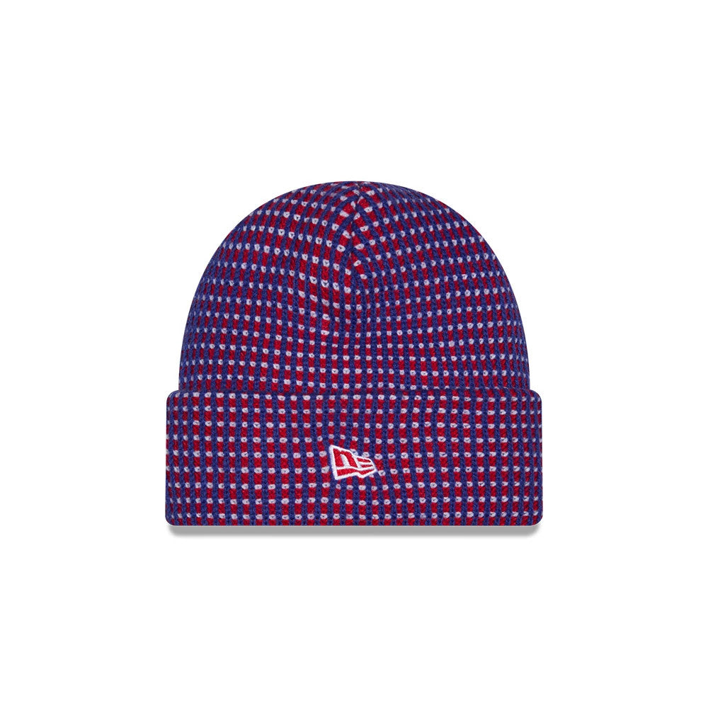 Pictured is this NFL Sideline 2026 Buffalo Bills Cuff Knit Beanie Hat in blue. 2