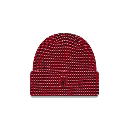 Pictured is this NFL Sideline 2026 Atlanta Falcons Cuff Knit Beanie Hat in Red. 3