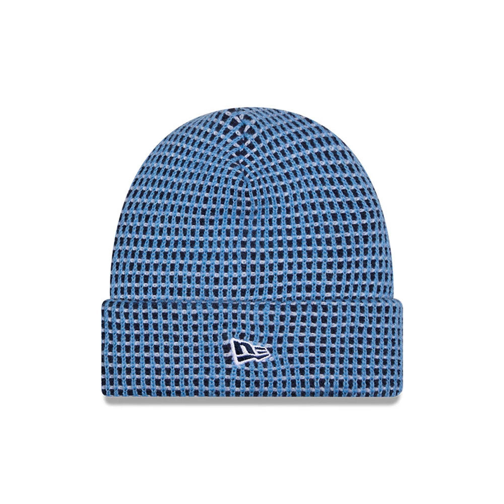 Pictured is this NFL Sideline 2026 Tennessee Titans Cuff Knit Beanie Hat in blue and black. 2