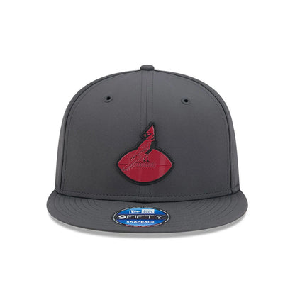 Pictured is this NFL Sideline 2026 Arizona Cardinals 9FIFTY Snapback cap in charcoal. 3
