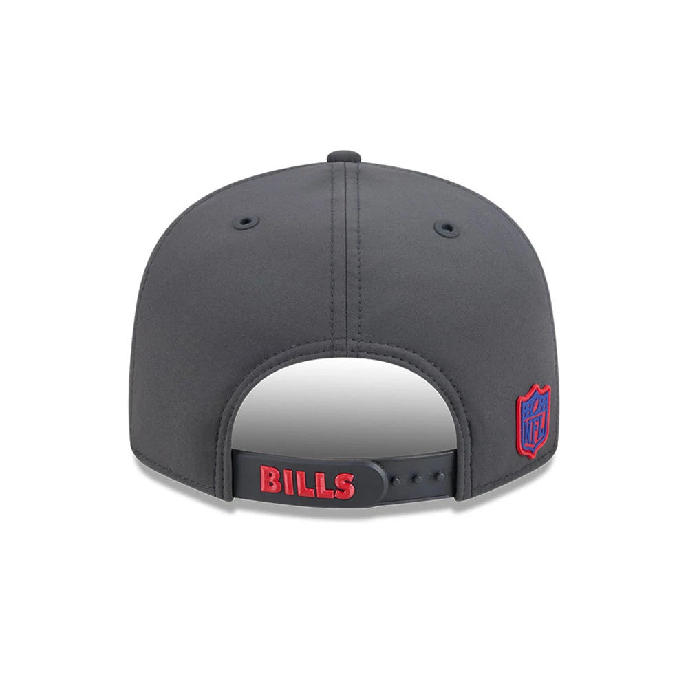 Pictured is this NFL Sideline 2026 Buffalo Bills 9FIFTY Snapback cap in charcoal. 5