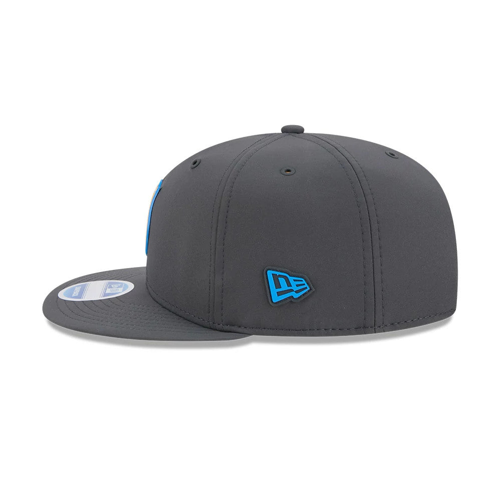 Pictured is this NFL Sideline 2026 LA Chargers 9FIFTY Snapback cap in charcoal. 5