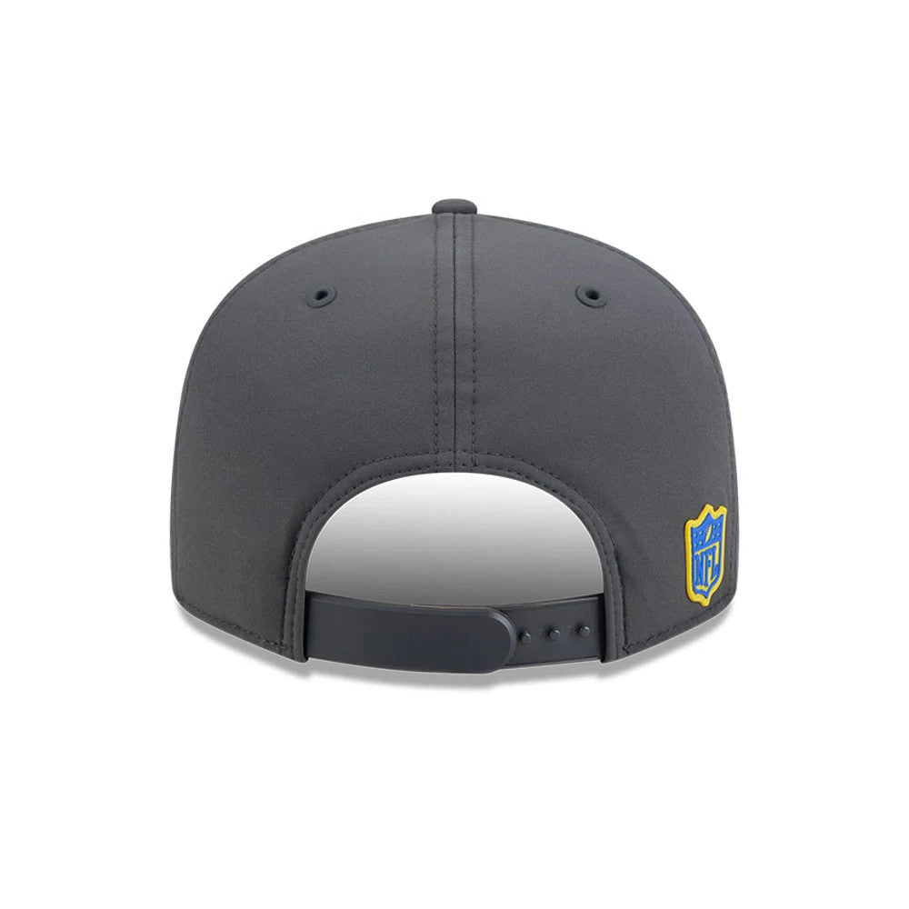 Pictured is this NFL Sideline 2026 LA Rams 9FIFTY Snapback cap in charcoal. 5