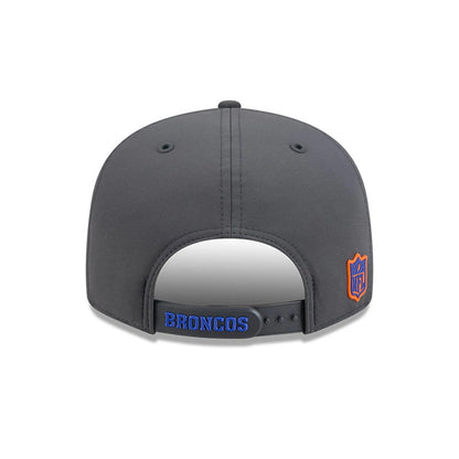 Pictured is this NFL Sideline 2026 Denver Broncos 9FIFTY Snapback cap in charcoal. 5