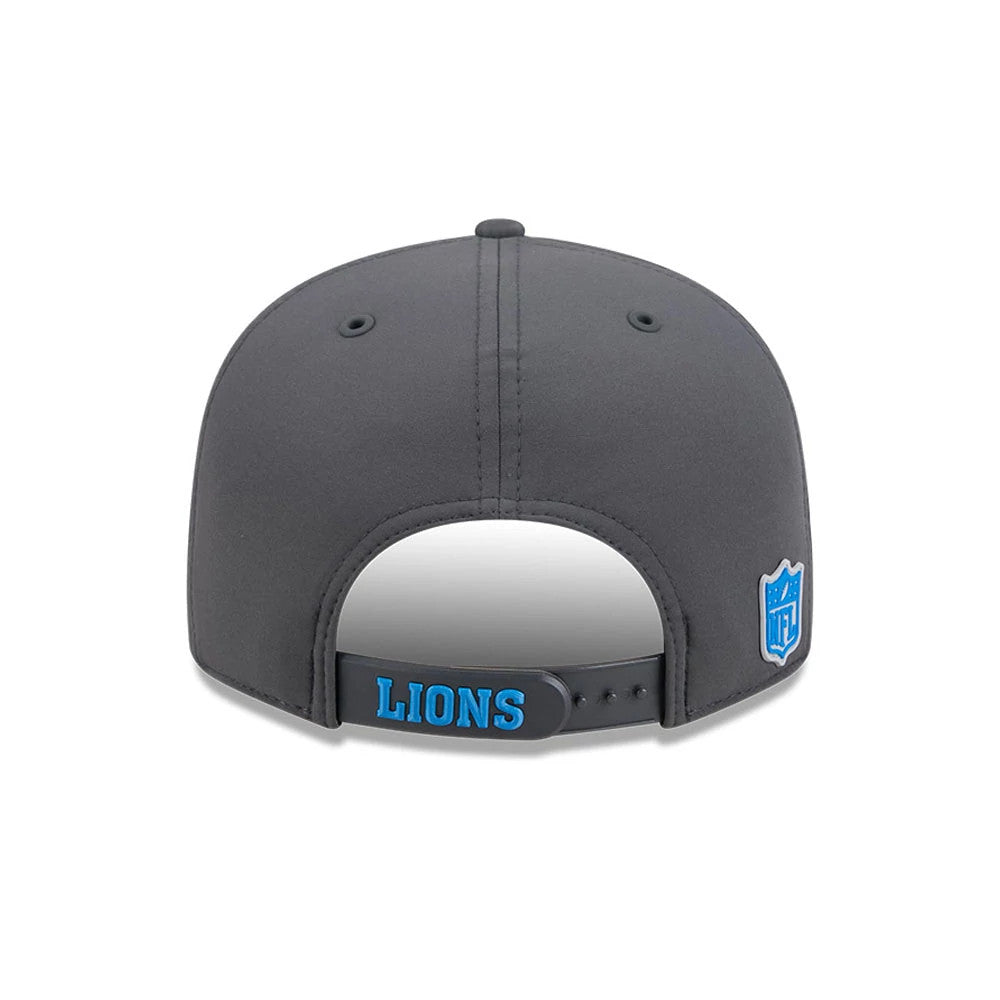 Pictured is this NFL Sideline 2026 Detroit Lions 9FIFTY Snapback cap in charcoal. 5