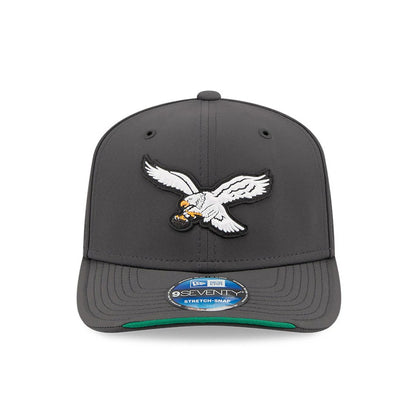 Pictured is this NFL Sideline 2026 Philadelphia Eagles 9SEVENTY Stretch Snap cap in charcoal. 2