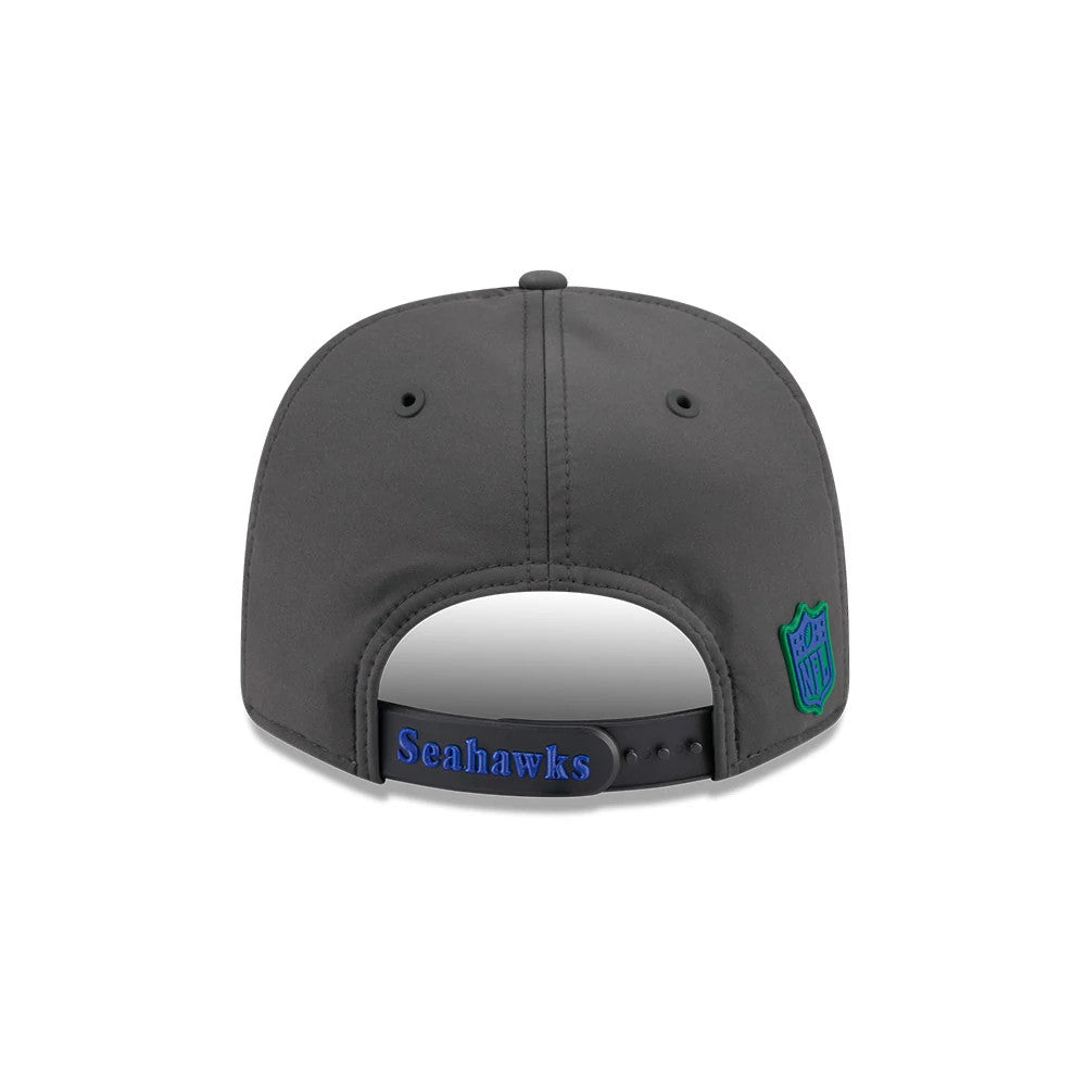 Pictured is this NFL Sideline 2026 Seattle Seahawks 9SEVENTY Stretch Snap cap in charcoal. 6