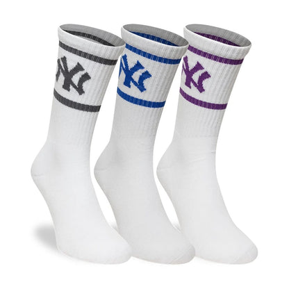 Pictured is this MLB New York Yankees 3 Pack Crew Socks in white. 2