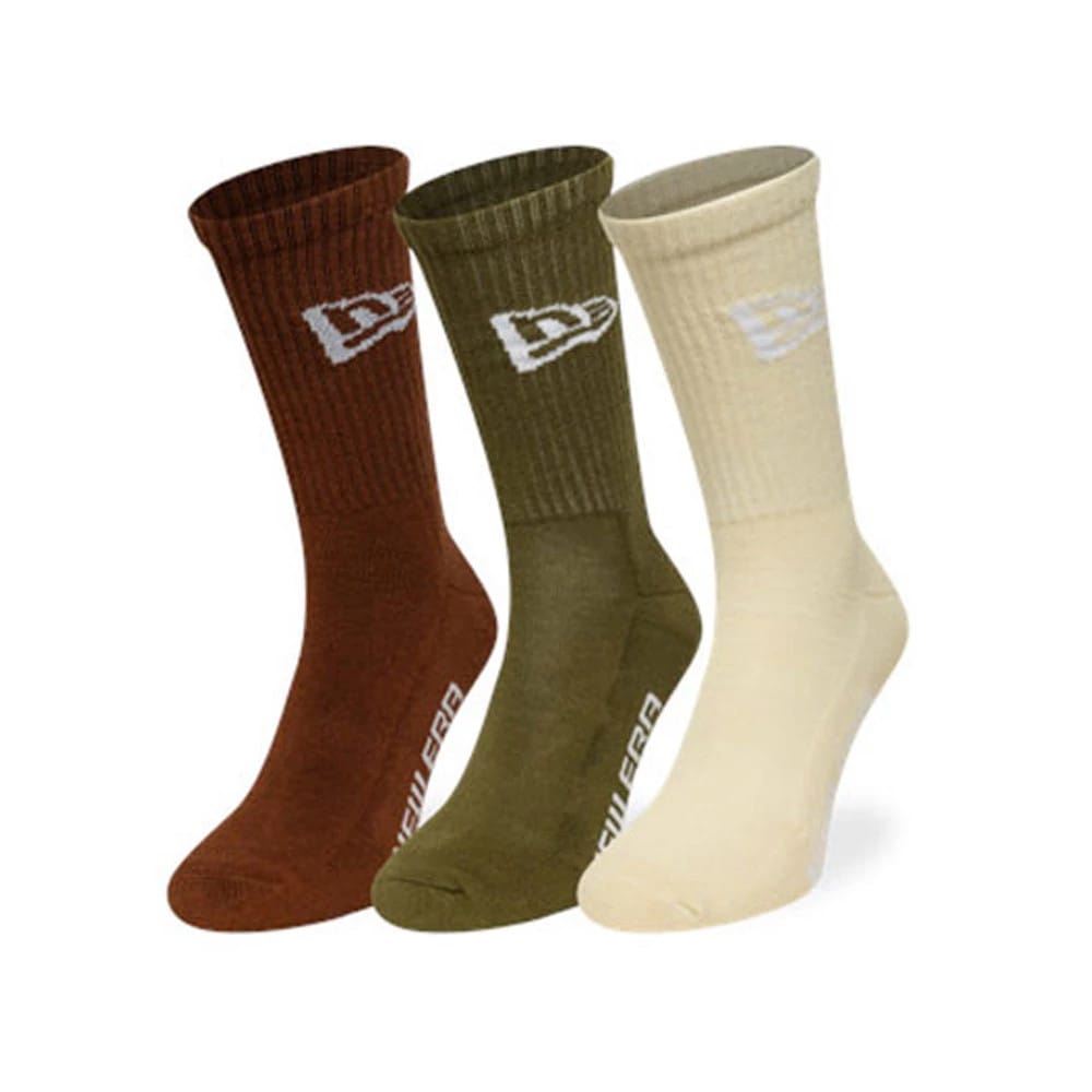 Pictured is this New Era Flag 3 Pack Crew Socks in multi. 1