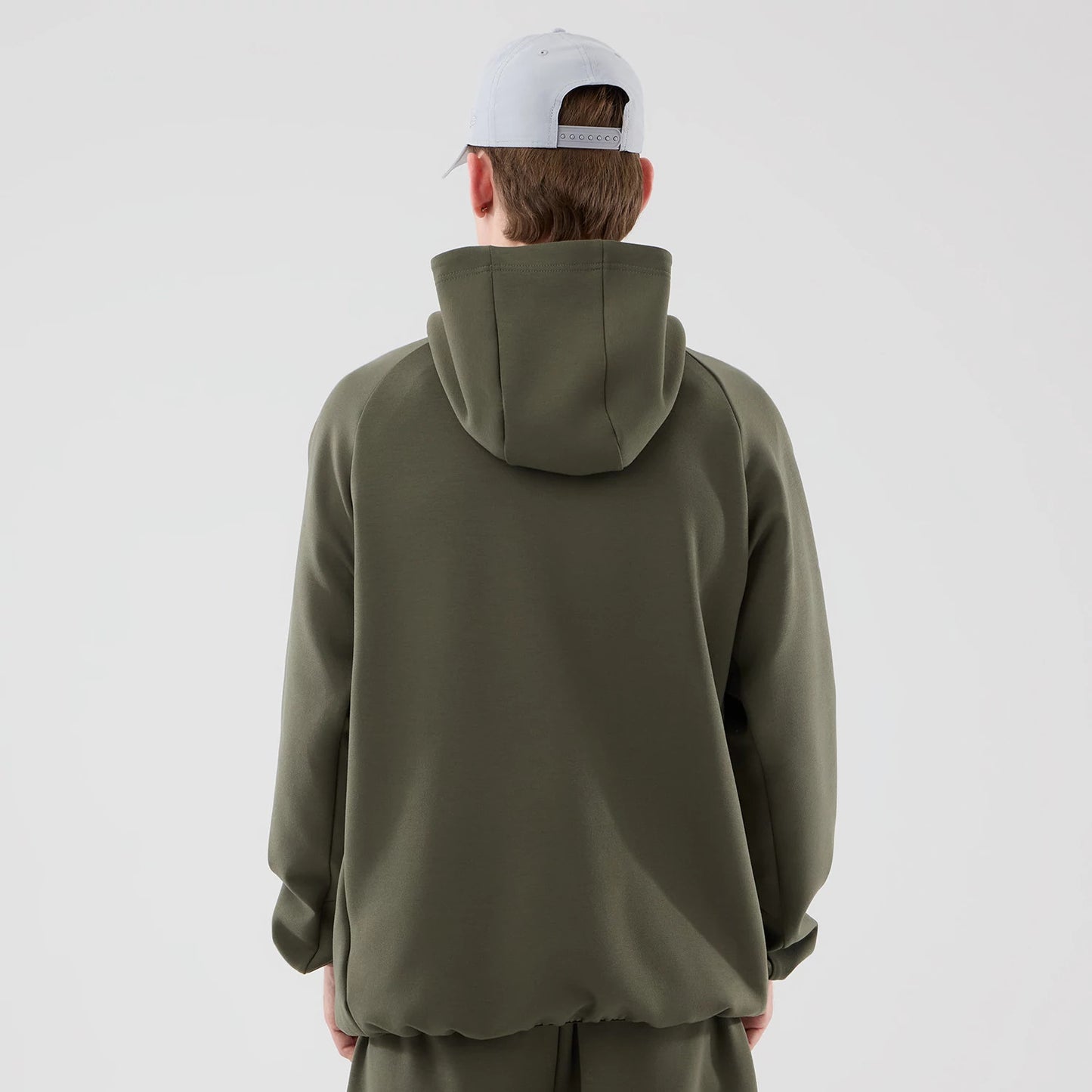 The model is wearing this MLB Core Plus New York Yankees Full Zip Hoodie in green. 2