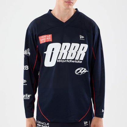 The model is wearing this Red Bull Racing Hockey Jersey in dark blue. 4