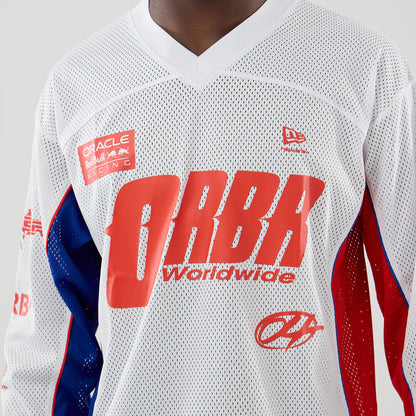 The model is wearing this Red Bull Racing Hockey Jersey in white. 4