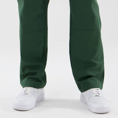 The model is wearing these New Era Cargo Trousers in dark green. 6