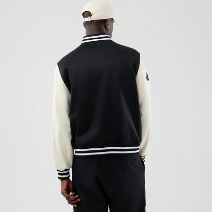 The model is wearing this MLB Jersey Bomber LA Dodgers Jacket in black. 2